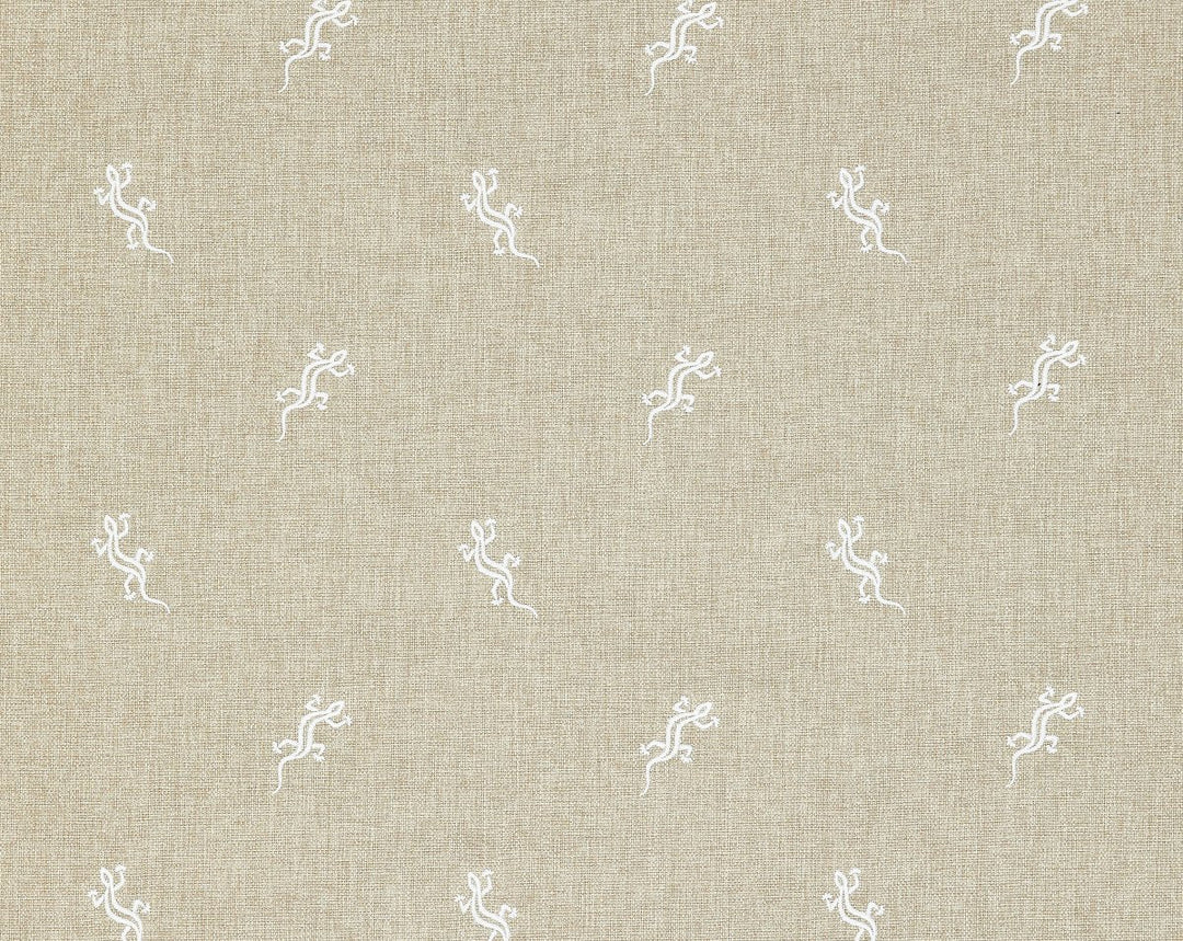 Gecko Embroidery | Outdoor Limestone SC273190001 by Scalamandre Designer Fabric
