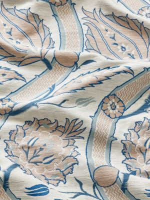 Kemha Woven Porcelain SC273260001 by Scalamandre Fabric THE METROPOLITAN MUSEUM OF ART 42% COTTON 39% VISCOSE 10% POLYESTER 9% OTHER FIBER ITALY LIGHT DUTY Horizontal: 28" and Vertical: 29.5" 59 - Fabric Carolina -