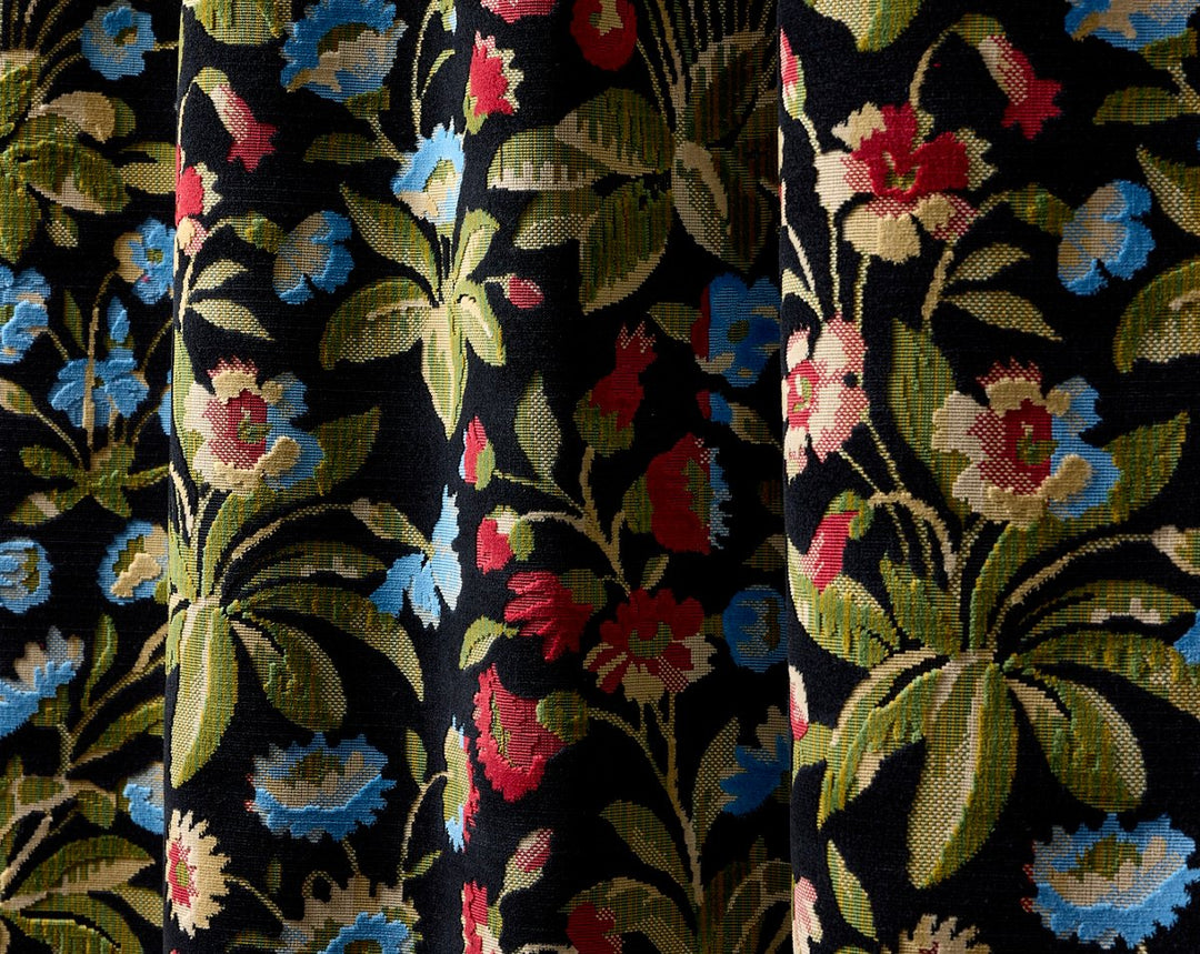 Millefleur Velvet Jet Meadow SC273280001 by Scalamandre Designer Fabric