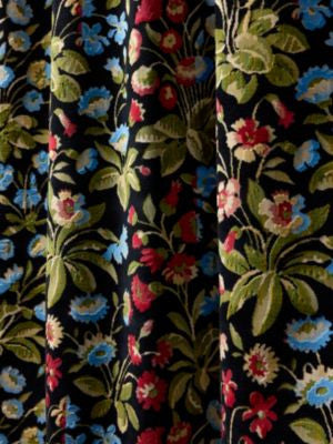 Millefleur Velvet Jet Meadow SC273280001 by Scalamandre Fabric THE METROPOLITAN MUSEUM OF ART 100% COTTON U.S.A. MEDIUM DUTY Horizontal: 32.25" and Vertical: 26" 52 - Fabric Carolina -