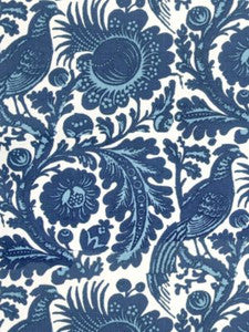 Scalamandre Fabric Spoleto | Outdoor Light & Dark Blue On White