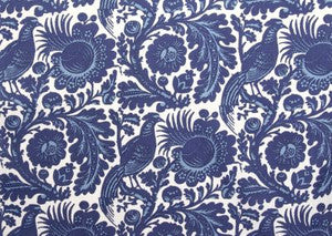 Scalamandre Fabric Resist Print Light & Dark Blue On White