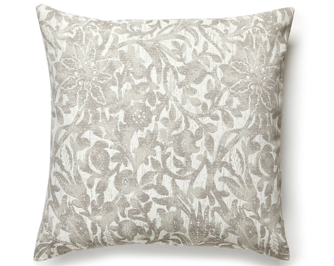 Bali Floral Outdoor Pillow 22 X 22 - Stone SCBALIPILL0001 by Scalamandre Designer Pillow