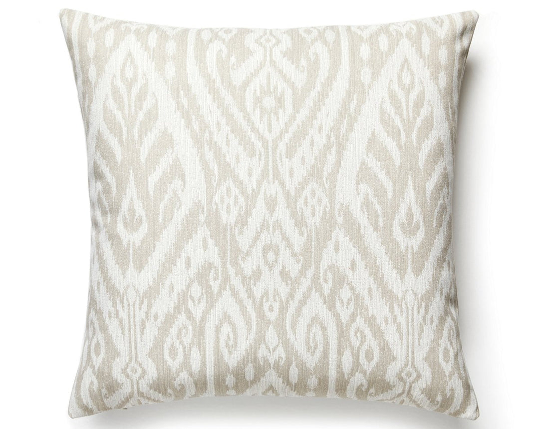 Borneo Ikat Outdoor Pillow 22 X 22 - Linen SCBORNPILL0001 by Scalamandre Designer Pillow