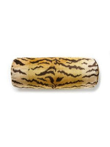 Scalamandre Pillows Tigre | Silk Pillow 21 X 7 - Ivory, Gold & Black