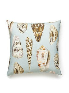 Scalamandre Pillows Coquina Outdoor Pillow 22 X 22 - Multi On Sea Blue