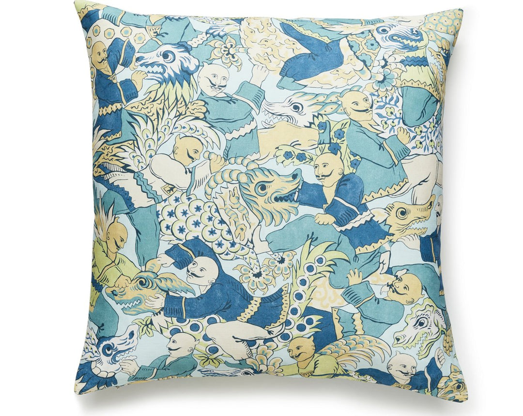 Dragon Dance Pillow 22 X 22 - Summer Sage SCDRAGPILL0001 by Scalamandre Designer Pillow