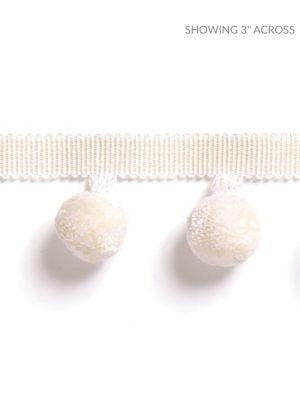 Osborne Pom Pom Fringe Ivory SCFX15000001 by Scalamandre Designer Trim HAMPTONS TRIMMINGS 95% ACRYLIC 5% POLYESTER CHINA LIGHT DUTY Horizontal: and Vertical: 1.38 - Swanky Fabrics -