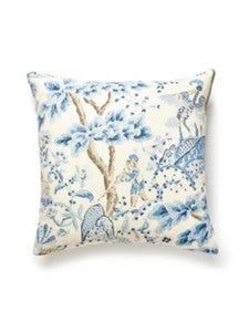 Scalamandre Pillows Kelmescott Hand Block Pillow 22 X 22 - Porcelain