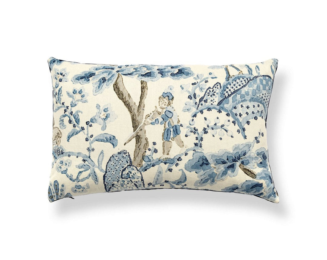 Kelmescott Hand Block Pillow 14 X 22 - Porcelain SCLBDK165900001 by Scalamandre Designer Pillow