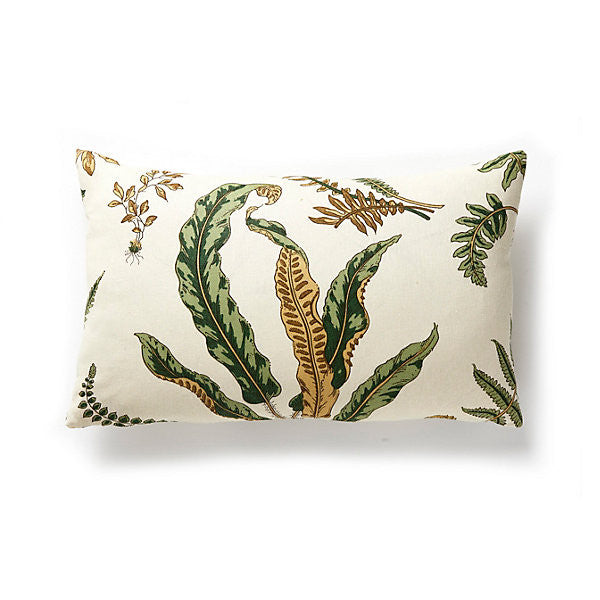 Elsie De Wolfe Lumbar Pillow/Greens On Off-White Sc 0001Lelsiepil by The House of Scalamandre
 Pillow 100% LINEN USA Horizontal: and Vertical: - Fabric Carolina -