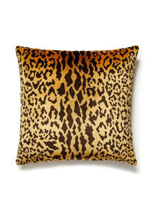 Scalamandre Pillows Leopardo Pillow 22 X 22 - Ivory, Gold & Black