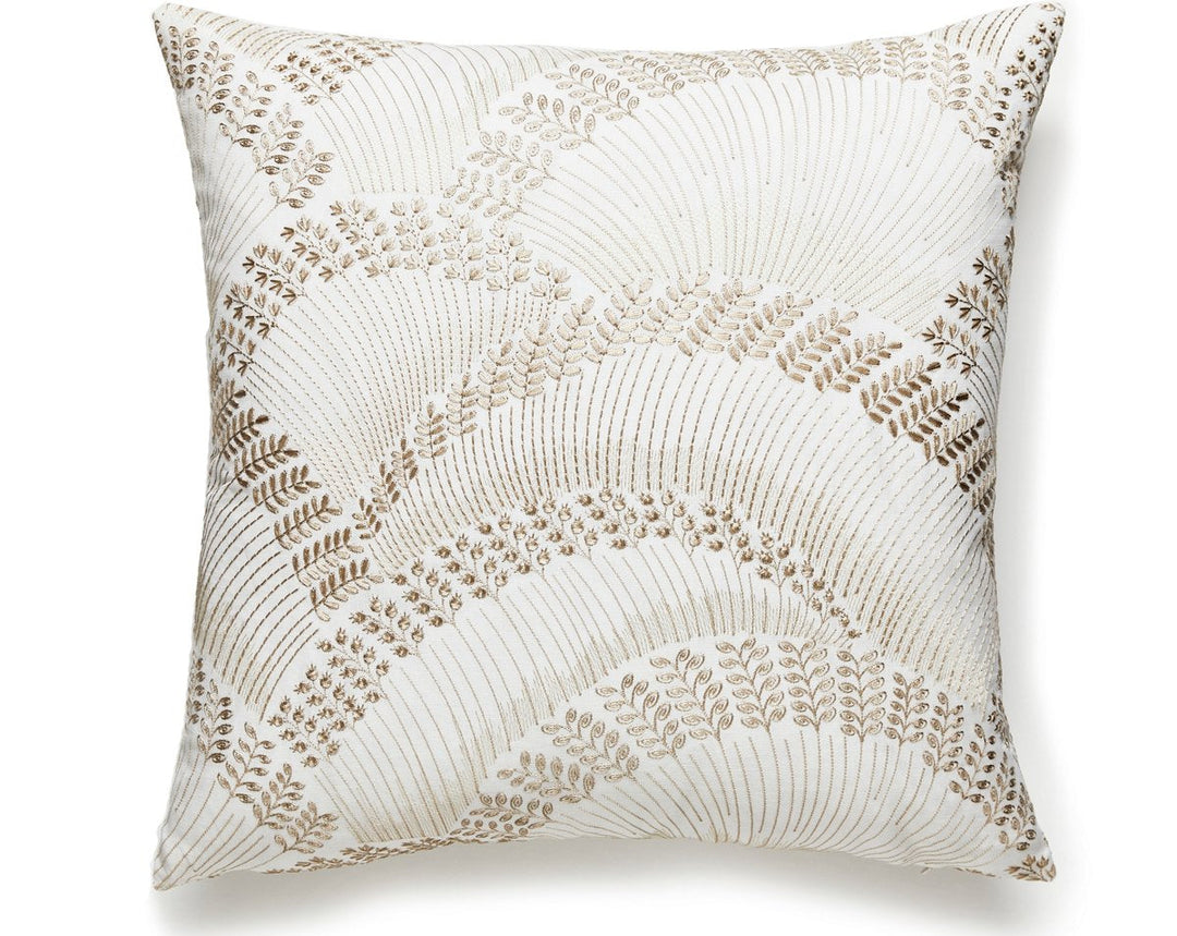 Lovegrass Embroidery Pillow 22 X 22 - Latte SCLOVEPILL0001 by Scalamandre Designer Pillow