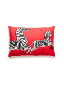 Scalamandre Pillows Zebras Pillow 14 X 22 - Masai Red