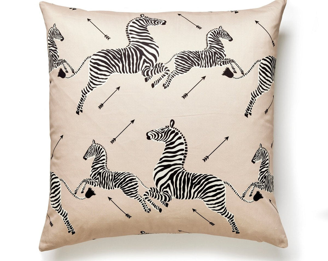 Zebras Petite Pillow 22 X 22 - Sand SCPZEBPILL0001 by Scalamandre Designer Pillow