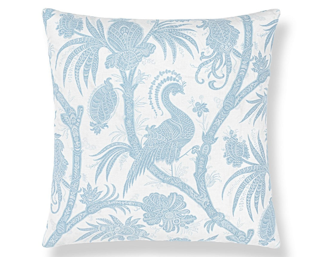 Balinese Peacock Pillow 22 X 22 - Sky SCSDDK165750001 by Scalamandre Designer Pillow