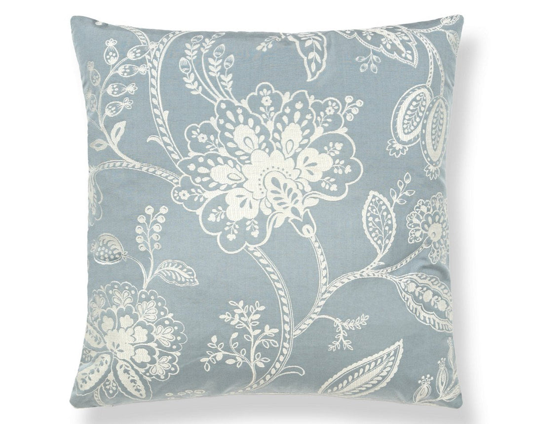Kaveri Vine Pillow 22 X 22 - Sky SCSDDK270110001 by Scalamandre Designer Pillow