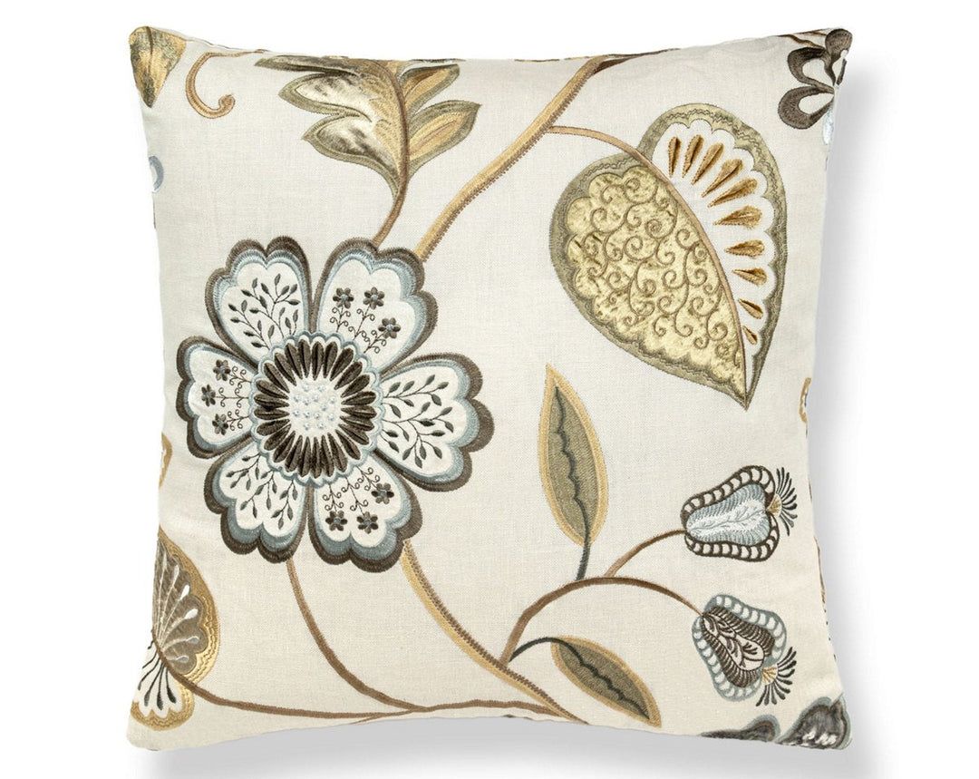 Willowood Embroidery Pillow 22 X 22 - Summer Sage SCSDDK270710001 by Scalamandre Designer Pillow