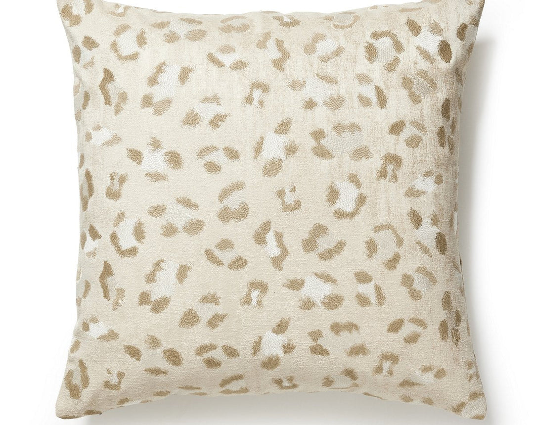 Broderie Leopard Pillow 22 X 22 - Camel On Cream SCSDDK270750001 by Scalamandre Designer Pillow
