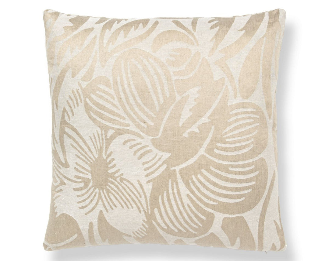 Deco Flower Pillow 22 X 22 - Linen SCSDDK271310001 by Scalamandre Designer Pillow