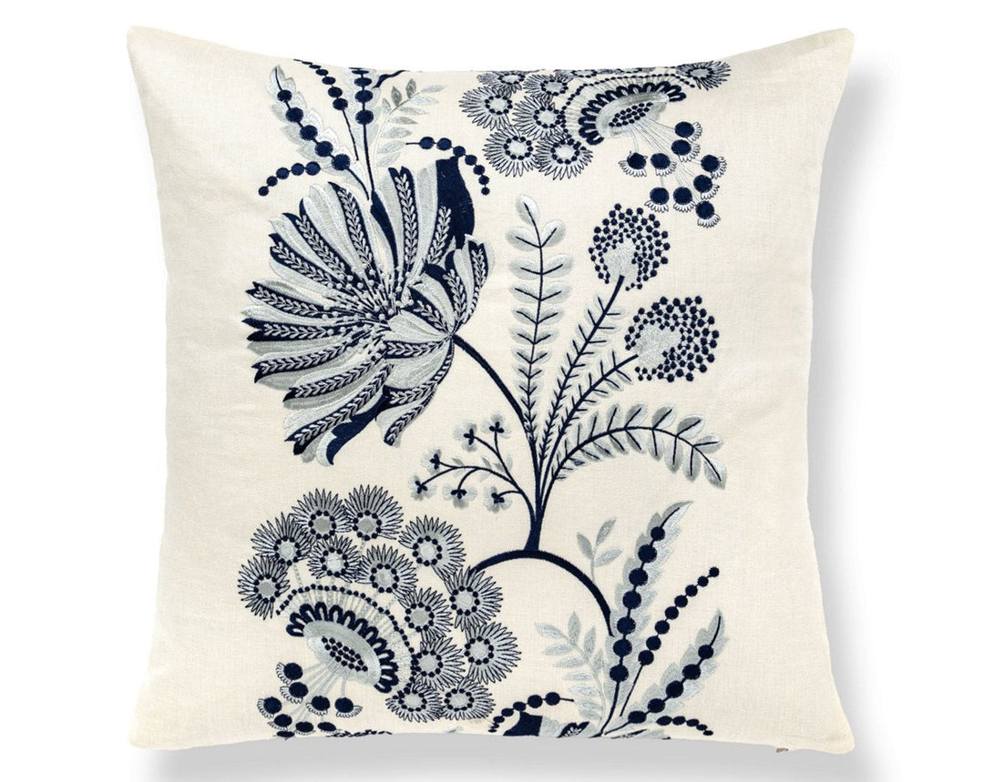 Annelise Embroidery Pillow 22 X 22 - Porcelain SCSDDK271620001 by Scalamandre Designer Pillow