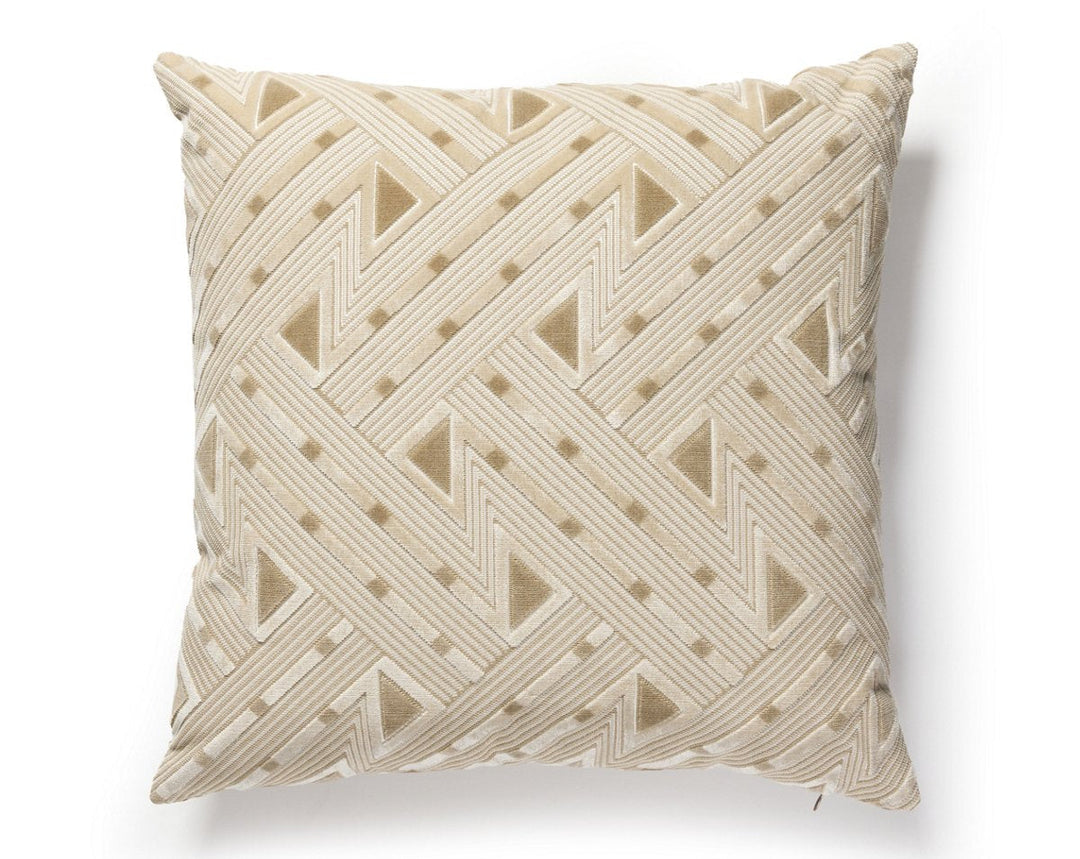 Kasai Velvet Pillow 22 X 22 - Sandstone SCSDDK273230001 by Scalamandre Designer Pillow