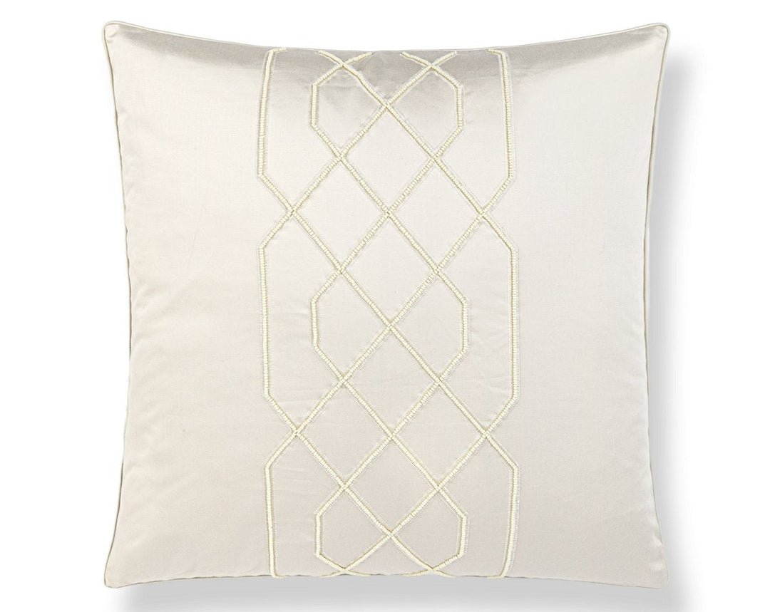 Adelaide Beaded Pillow 22 X 22 - Alabaster SCSDDS883850001 by Scalamandre Designer Pillow