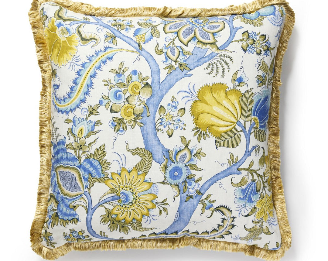 Met Palampore/Linley Pillow 24 X 24 - Sky And Sunlight SCSEDF166490001 by Scalamandre Designer Pillow