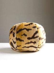 Scalamandre Pillows Tigre | Silk Pillow 12 Dia - Ivory, Gold & Black