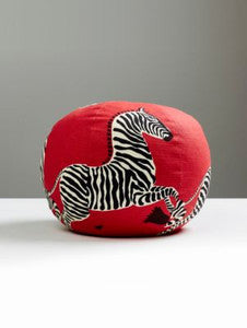 Scalamandre Pillows Zebras Pillow 12 Dia - Masai Red
