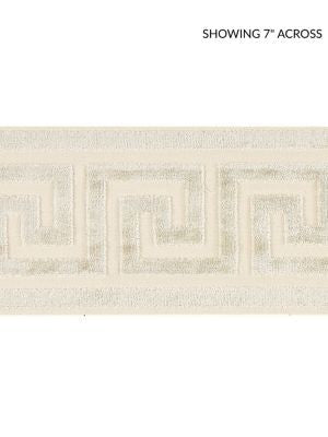 <p>Greek Key Velvet Tape Mist SCT32790001 by Scalamandre Trim</p><p><strong>Required Minimum Quantity Purchase: Fabrics by the yard 1 YARD MINIMUM </p><p>Book: ORIANA</p><p>Content: 50% VISCOSE 50% COTTON</p><p>Origin: INDIA</p><p>Performance: LIGHT DUTY</p><p>Repeat: Horizontal: 2.875" and Vertical: </p><p>Width: 4</p>