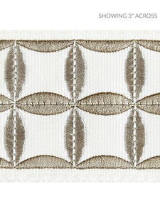 Scalamandre Trim Fiori Embroidered Tape Platinum