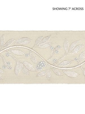 <p>Laurel Embroidered Tape Vellum SCT32920001 by Scalamandre Trim</p><p><strong>Required Minimum Quantity Purchase: Fabrics by the yard 1 YARD MINIMUM </p><p>Book: MODERN LUXURY</p><p>Content: 50% VISCOSE 35% GLASS 15% METALLIC</p><p>Origin: INDIA</p><p>Performance: LIGHT DUTY</p><p>Repeat: Horizontal: 7.5" and Vertical: </p><p>Width: 3.75</p>