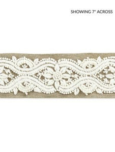 Scalamandre Trim Linnea Embroidered Tape Flax