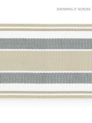 <p>Marina Stripe Tape Pebble SCT33110001 by Scalamandre Trim</p><p><strong>Required Minimum Quantity Purchase: Fabrics by the yard 1 YARD MINIMUM </p><p>Book: ISOLA INDOOR / OUTDOOR</p><p>Content: 100% POLYOLEFIN</p><p>Origin: UNITED KINGDOM</p><p>Performance: HEAVY DUTY</p><p>Repeat: Horizontal: and Vertical: </p><p>Width: 2.5</p>