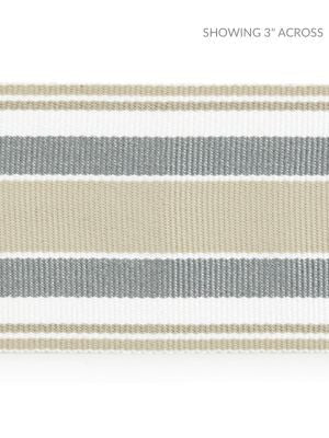 Marina Stripe Tape Pebble SCT33110001 by Scalamandre Designer Trim ISOLA INDOOR / OUTDOOR 100% POLYOLEFIN UNITED KINGDOM HEAVY DUTY Horizontal: and Vertical: 2.5 - Swanky Fabrics -