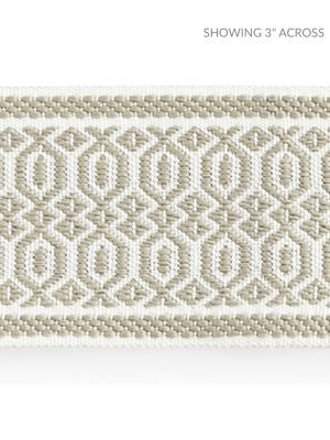Tulum Diamond Tape Linen SCT33120001 by Scalamandre Designer Trim ISOLA INDOOR / OUTDOOR 100% POLYOLEFIN UNITED KINGDOM HEAVY DUTY Horizontal: .5" and Vertical: 2.38 - Swanky Fabrics -