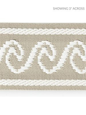 Wave Tape Linen SCT33130001 by Scalamandre Designer Trim ISOLA INDOOR / OUTDOOR 100% POLYOLEFIN UNITED KINGDOM HEAVY DUTY Horizontal: 1.125" and Vertical: 2.38 - Swanky Fabrics -