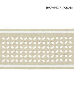 Cassis Laser Cut Tape Linen SCT33230001 by Scalamandre Designer Trim CHINOIS CHIC 100% POLYESTER CHINA LIGHT DUTY Horizontal: .75" and Vertical: 3.63 - Swanky Fabrics -