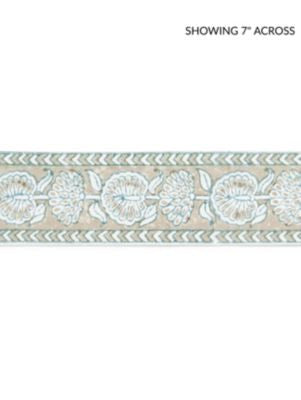 <p>Tulsi Block Print Tape Misty Island SCT33280001 by Scalamandre Trim</p><p><strong>Required Minimum Quantity Purchase: Fabrics by the yard 1 YARD MINIMUM </p><p>Book: PACIFICA</p><p>Content: 100% COTTON</p><p>Origin: INDIA</p><p>Performance: MEDIUM DUTY</p><p>Repeat: Horizontal: 2.75" and Vertical: </p><p>Width: 2.25</p>