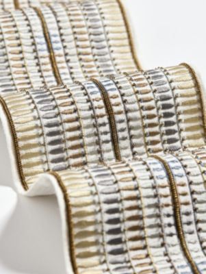 Amarna Embellished Tape Desert SCT33360001 by Scalamandre Trim THE METROPOLITAN MUSEUM OF ART 80% LINEN 10% VISCOSE 10% BEADS INDIA LIGHT DUTY Horizontal: 2.5" and Vertical: 0" 5.25 - Fabric Carolina -
