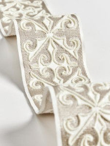Saxony Embellished Tape Pearl SCT33370001 by Scalamandre Trim