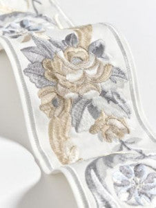 Reine Embroidered Tape Platinum SCT33420001 by Scalamandre Trim