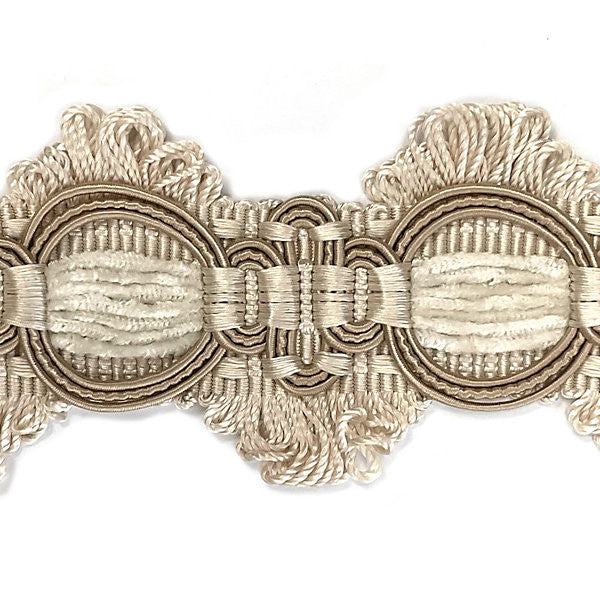 Winter Palace Braid/White, Cream, Beige Sc 0001V1116 by Scalamandre
 Trim 90% SILK 10% COTTON CHINA LIGHT DUTY Horizontal: and Vertical: 1.75" - Fabric Carolina -