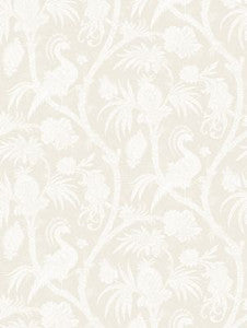 Scalamandre Wallpaper Balinese Peacock Alabaster