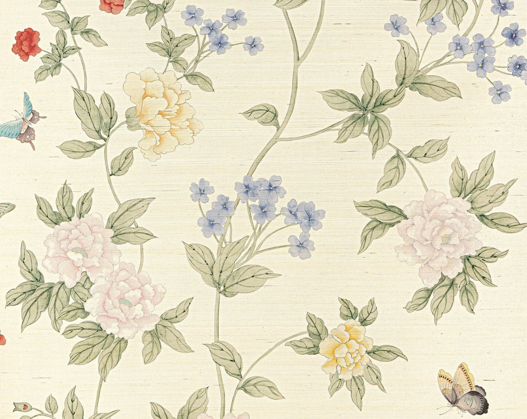 Luoyang Garden Sisal Document SCWP883820001 by Scalamandre Designer Wallpaper