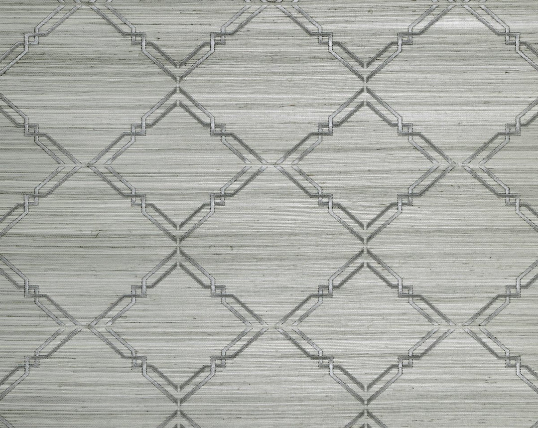 Monroe Embroidered Grasscloth Glacier SCWP883830001 by Scalamandre Designer Wallpaper