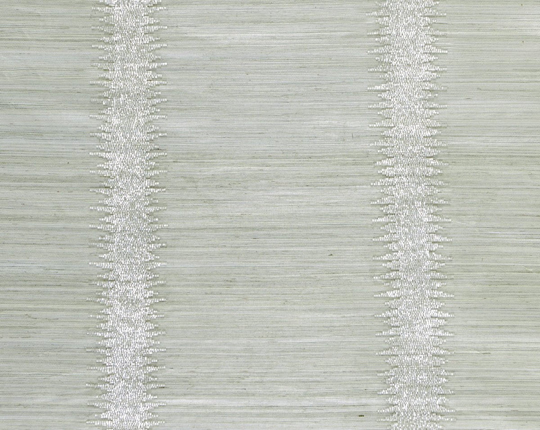 Veronica Beaded Grasscloth Glacier SCWP883860001 by Scalamandre Designer Wallpaper