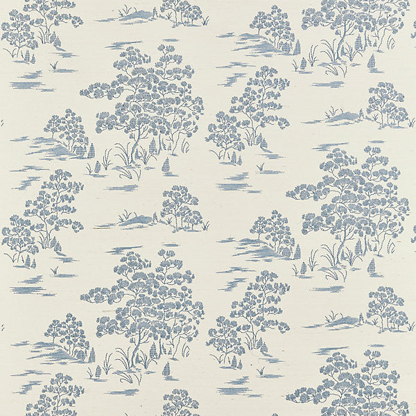 Katsura Embroidered Toile/Sky Sc 0001Wp88445 by Scalamandre
 Wallpaper INDIA Horizontal: 15.5" and Vertical: 31.5" 31.5" - Fabric Carolina -
