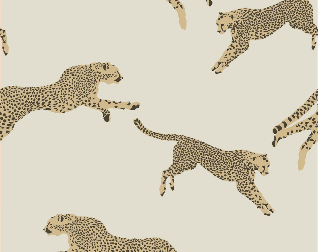 Leaping Cheetah Dune SCWP88449D0001 by Scalamandre Designer Wallpaper